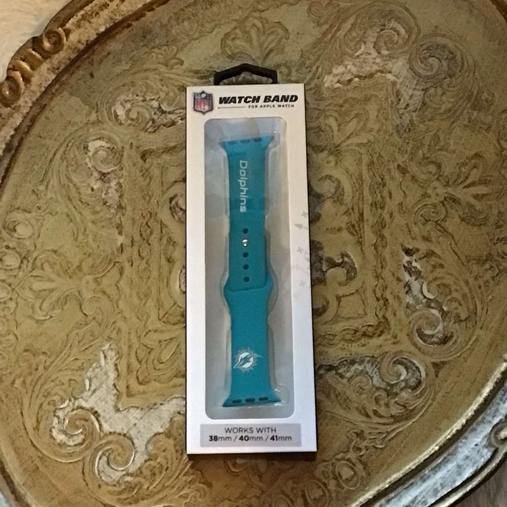 NFL Dolphins Silicone Band for Apple iWatch NWT Fits 38mm 40mm 41mm